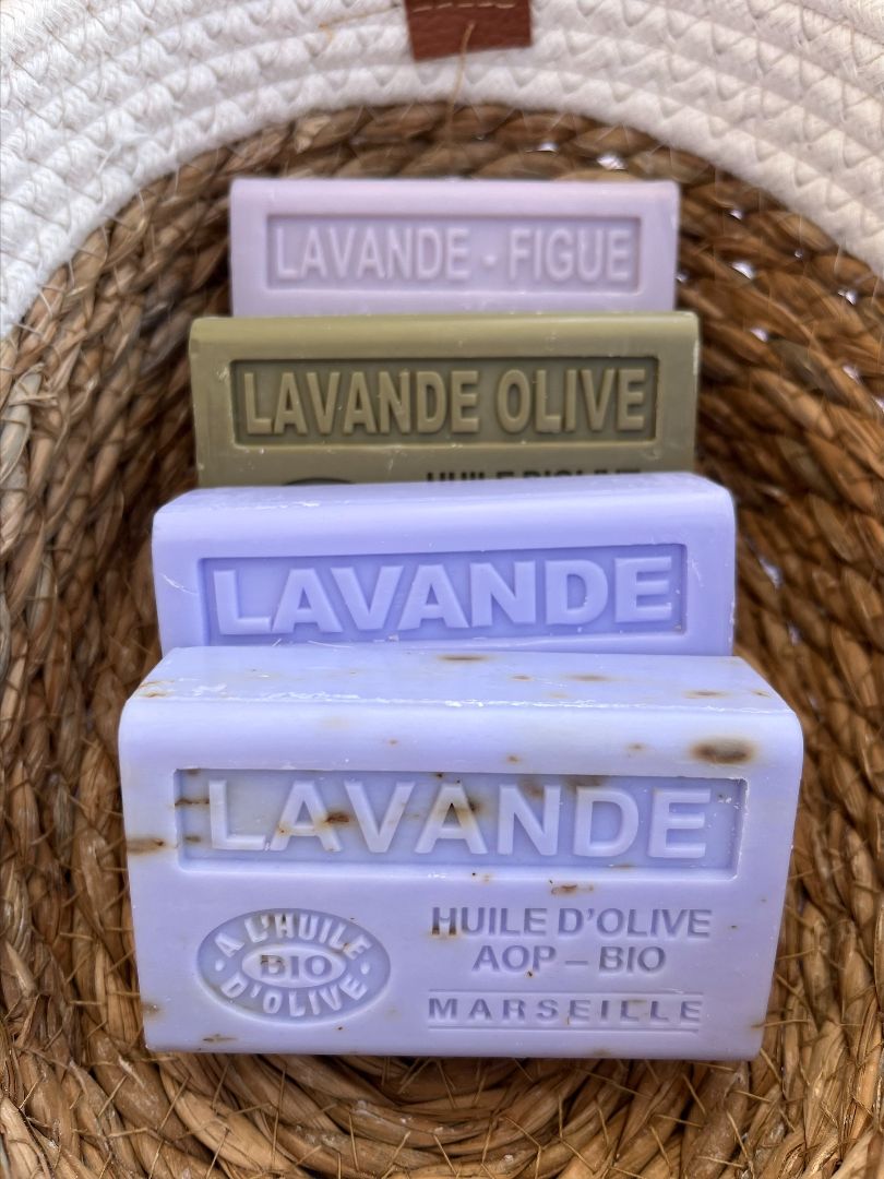 Traditionele lavendel Marseille zeep 125 gram, natuurlijke Franse zeep
